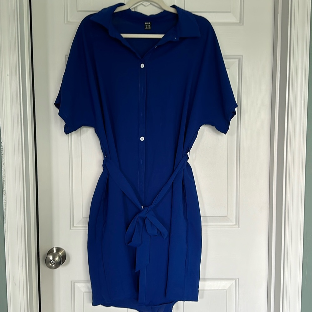 SHEIN button down dress with tie